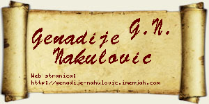 Genadije Nakulović vizit kartica